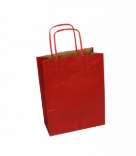 BOLSA PAPEL 18+08X24 KRAFT ROJO