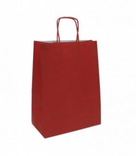 BOLSA PAPEL 24+10X32 KRAFT ROJO